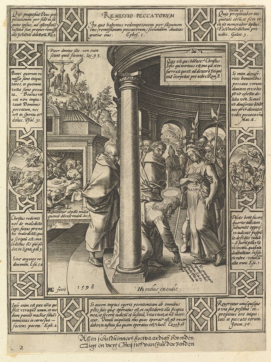 Remissio Peccatorum, from "The Allegories on the Christian Creed", Hendrick Goltzius (Netherlandish, Mühlbracht 1558–1617 Haarlem), Engraving 