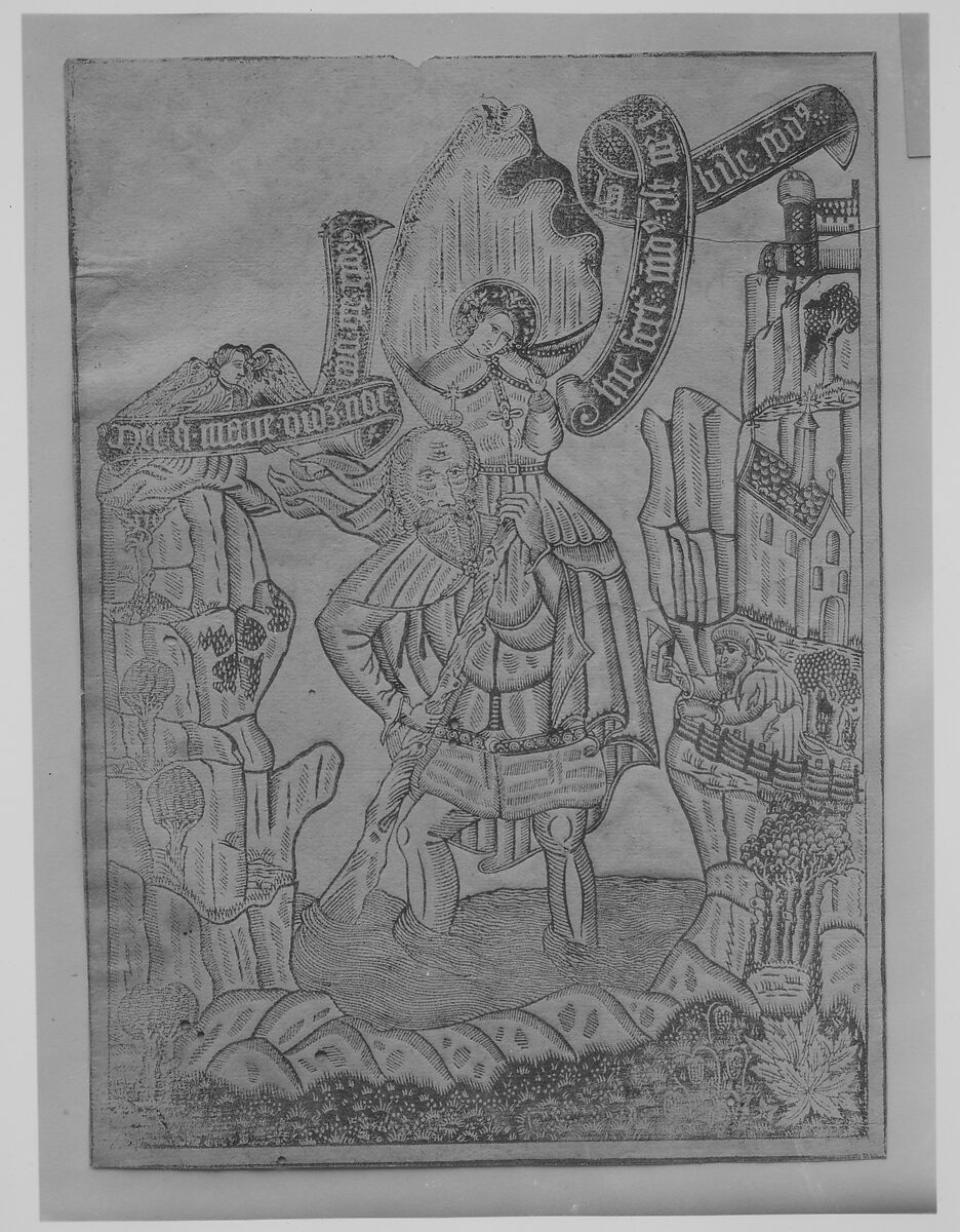 Saint Christopher, Anonymous, German  , 16th century or later, Metalcut