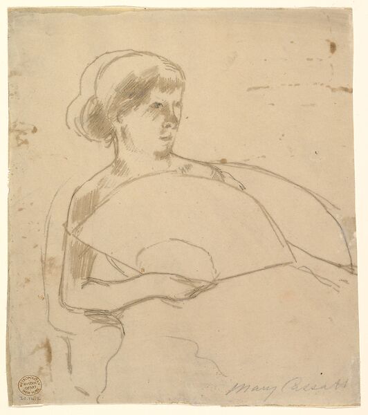 In the Opera Box, Mary Cassatt (American, Pittsburgh, Pennsylvania 1844–1926 Le Mesnil-Théribus, Oise), Drawing for soft ground transfer 