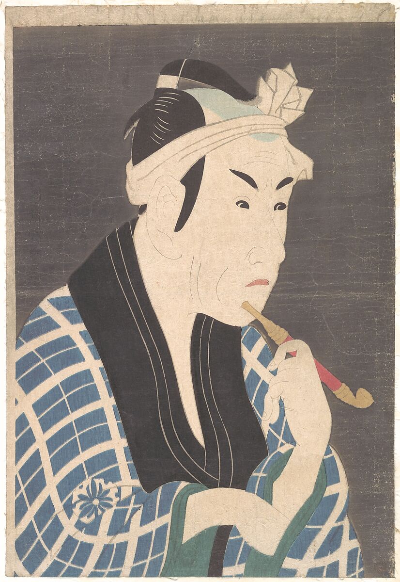 Matsumoto Koshiro IV as the Fish Peddler Gorobei, After Tōshūsai Sharaku (Japanese, active 1794–95), Woodblock print; ink and color on paper with mica ground, Japan 