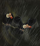 The Vultures, Walt Disney Studios  American, Gouache on two layers of celluloid over watercolor and gouache background