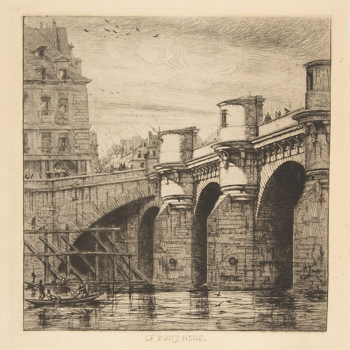 Pont-Neuf, Paris, Charles Meryon (French, 1821–1868), Etching and drypoint; tenth state of eleven 