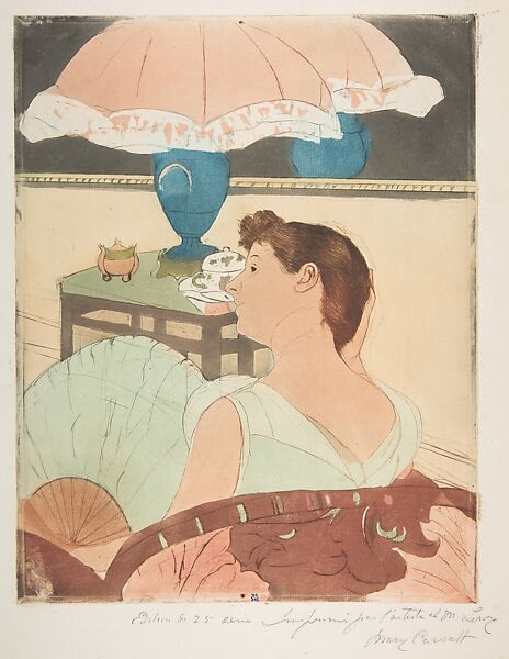 The Lamp, Mary Cassatt (American, Pittsburgh, Pennsylvania 1844–1926 Le Mesnil-Théribus, Oise), Drypoint, soft-ground etching and aquatint, printed in color from three plates; fourth state of four (Mathews & Shapiro) 