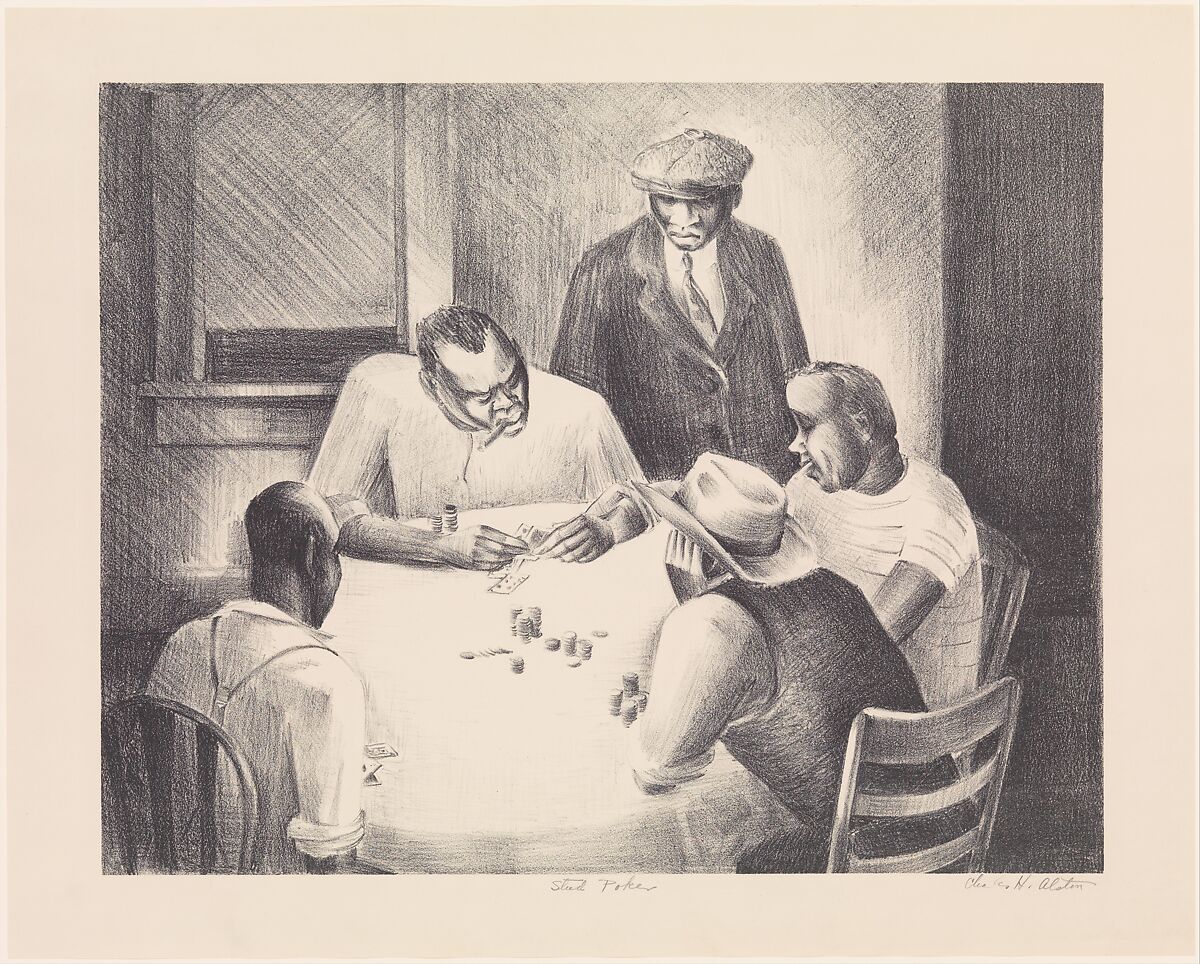 Stud Poker, Charles Henry Alston (American, Charlotte, North Carolina 1907–1977 New York), Lithograph 