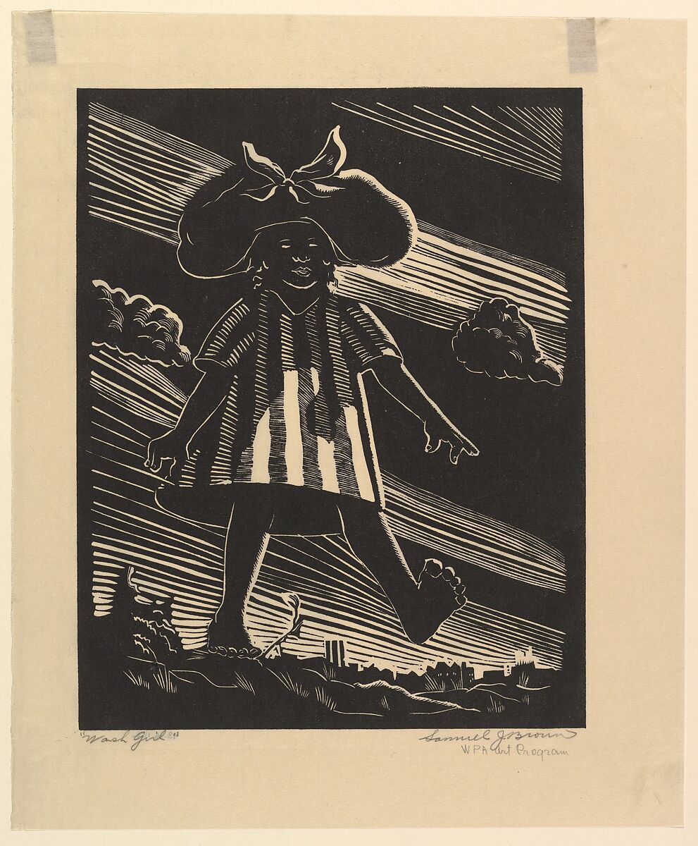 Wash Girl, Samuel Joseph Brown, Jr. (American, Wilmington, North Carolina 1907–1994 Philadelphia, Pennsylvania), Linocut 