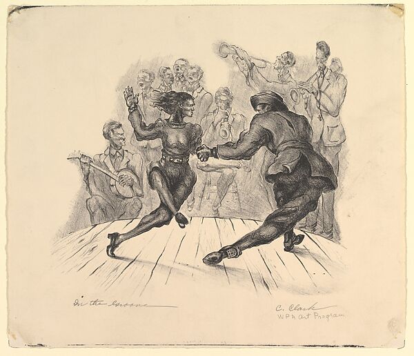 In The Groove, Claude Clark, Sr. (American, Rockingham, Georgia 1915–2001 Oakland, California), Lithograph 