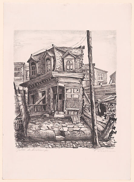 Patton Street Derelict, Raymond Steth (American, Norfolk, Virginia 1917–1997 Philadelphia, Pennsylvania), Lithograph 