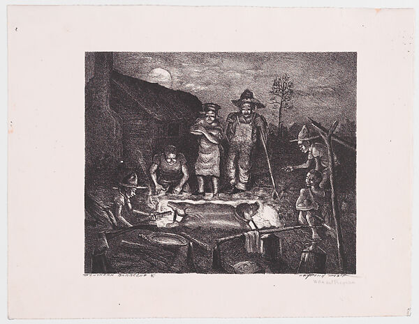 Southern Barbecue, Raymond Steth (American, Norfolk, Virginia 1917–1997 Philadelphia, Pennsylvania), Lithograph 