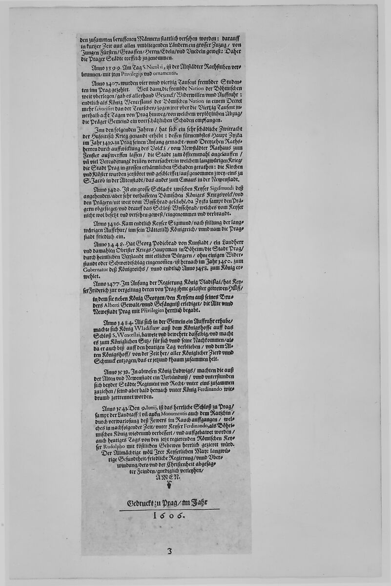 View of the City of Prague, Johannes Wechter (German, Nuremberg ca. 1550–after 1606 Eichstatt, Bavaria), Etching