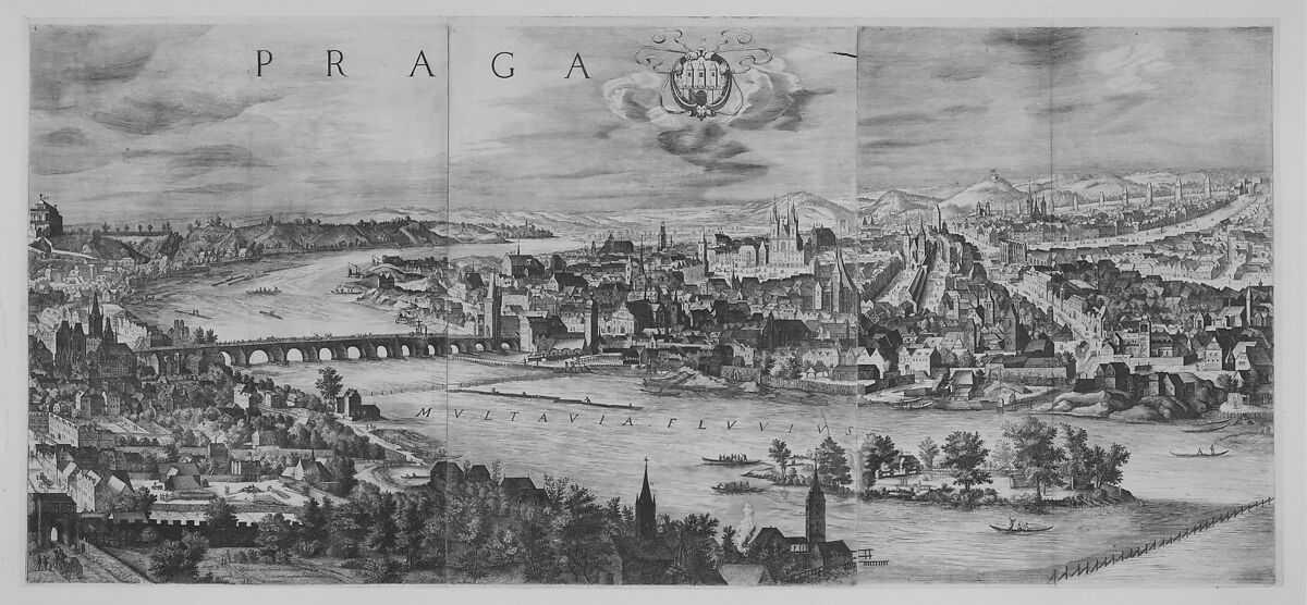 View of the City of Prague, Johannes Wechter (German, Nuremberg ca. 1550–after 1606 Eichstatt, Bavaria), Etching