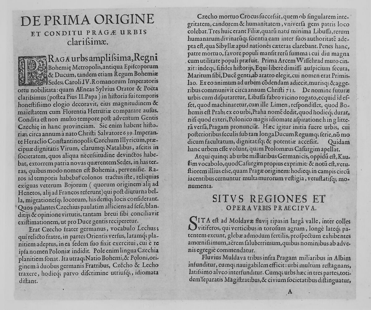 View of the City of Prague, Johannes Wechter (German, Nuremberg ca. 1550–after 1606 Eichstatt, Bavaria), Etching