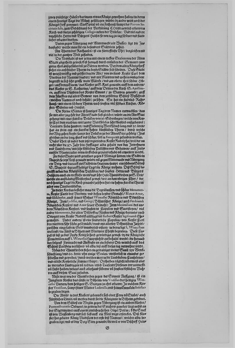 View of the City of Prague, Johannes Wechter (German, Nuremberg ca. 1550–after 1606 Eichstatt, Bavaria), Etching