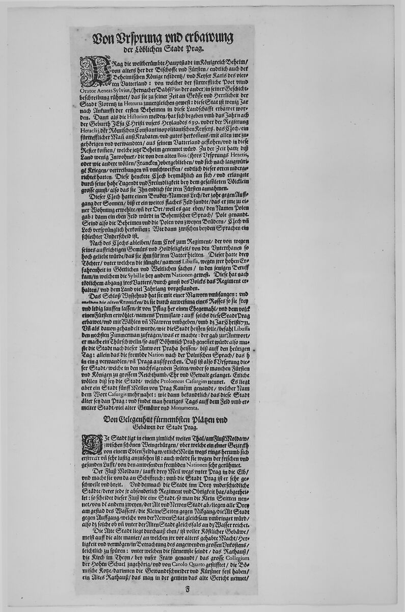 View of the City of Prague, Johannes Wechter (German, Nuremberg ca. 1550–after 1606 Eichstatt, Bavaria), Etching