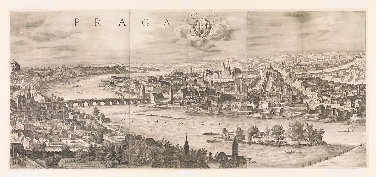 View of the City of Prague, Johannes Wechter  German, Etching