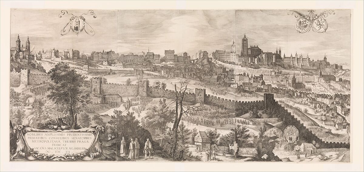 View of the City of Prague, Johannes Wechter (German, Nuremberg ca. 1550–after 1606 Eichstatt, Bavaria), Etching