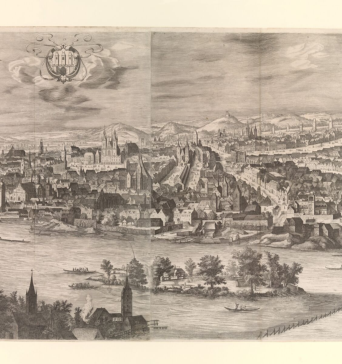View of the City of Prague, Johannes Wechter (German, Nuremberg ca. 1550–after 1606 Eichstatt, Bavaria), Etching