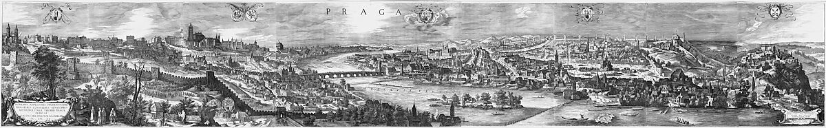 View of the City of Prague, Johannes Wechter (German, Nuremberg ca. 1550–after 1606 Eichstatt, Bavaria), Etching