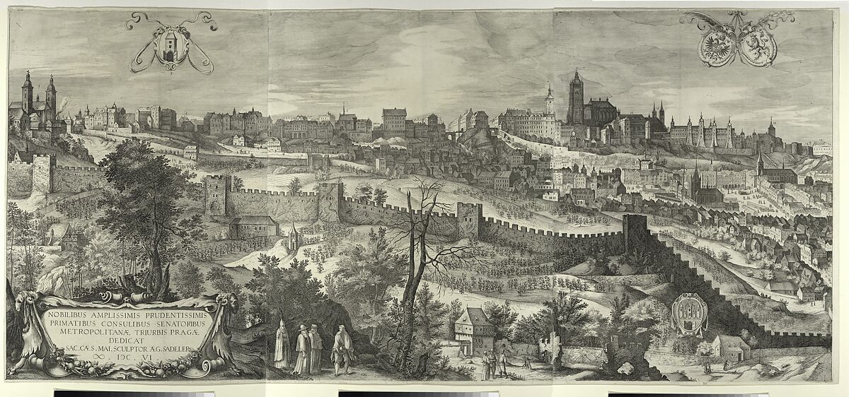 View of the City of Prague, Johannes Wechter (German, Nuremberg ca. 1550–after 1606 Eichstatt, Bavaria), Etching