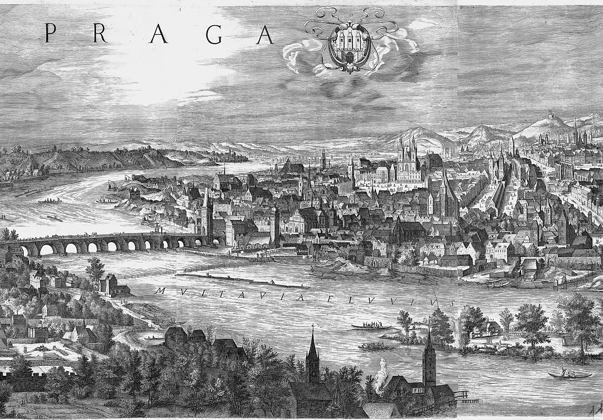 View of the City of Prague, Johannes Wechter (German, Nuremberg ca. 1550–after 1606 Eichstatt, Bavaria), Etching