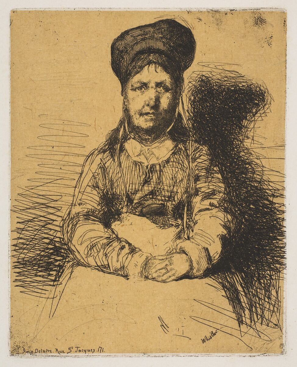 La Rétameuse, James McNeill Whistler (American, Lowell, Massachusetts 1834–1903 London), Etching on tan chine on off-white wove paper (chine collé); second state of two (Glasgow) 