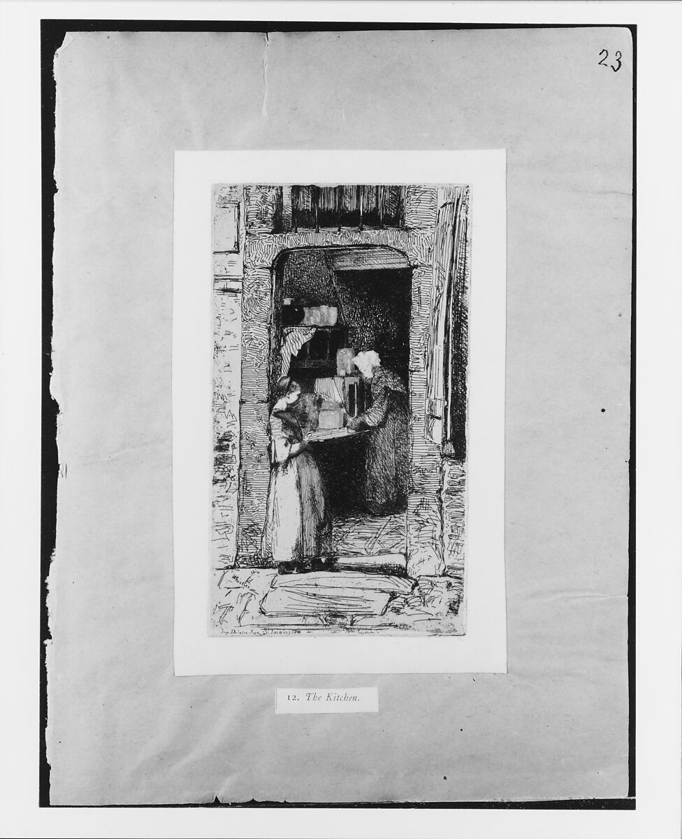 La Marchande de moutarde, James McNeill Whistler (American, Lowell, Massachusetts 1834–1903 London), Etching on tan chine on white wove paper (chine collé); third state of five (Glasgow)