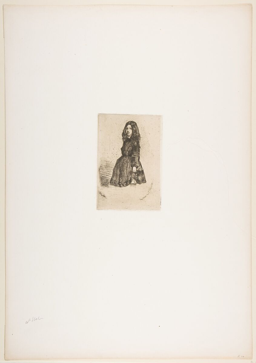 Annie, James McNeill Whistler (American, Lowell, Massachusetts 1834–1903 London), Etching, printed in black ink on tan chine on off-white wove paper (chine collé); fourth state of seven (Glasgow)