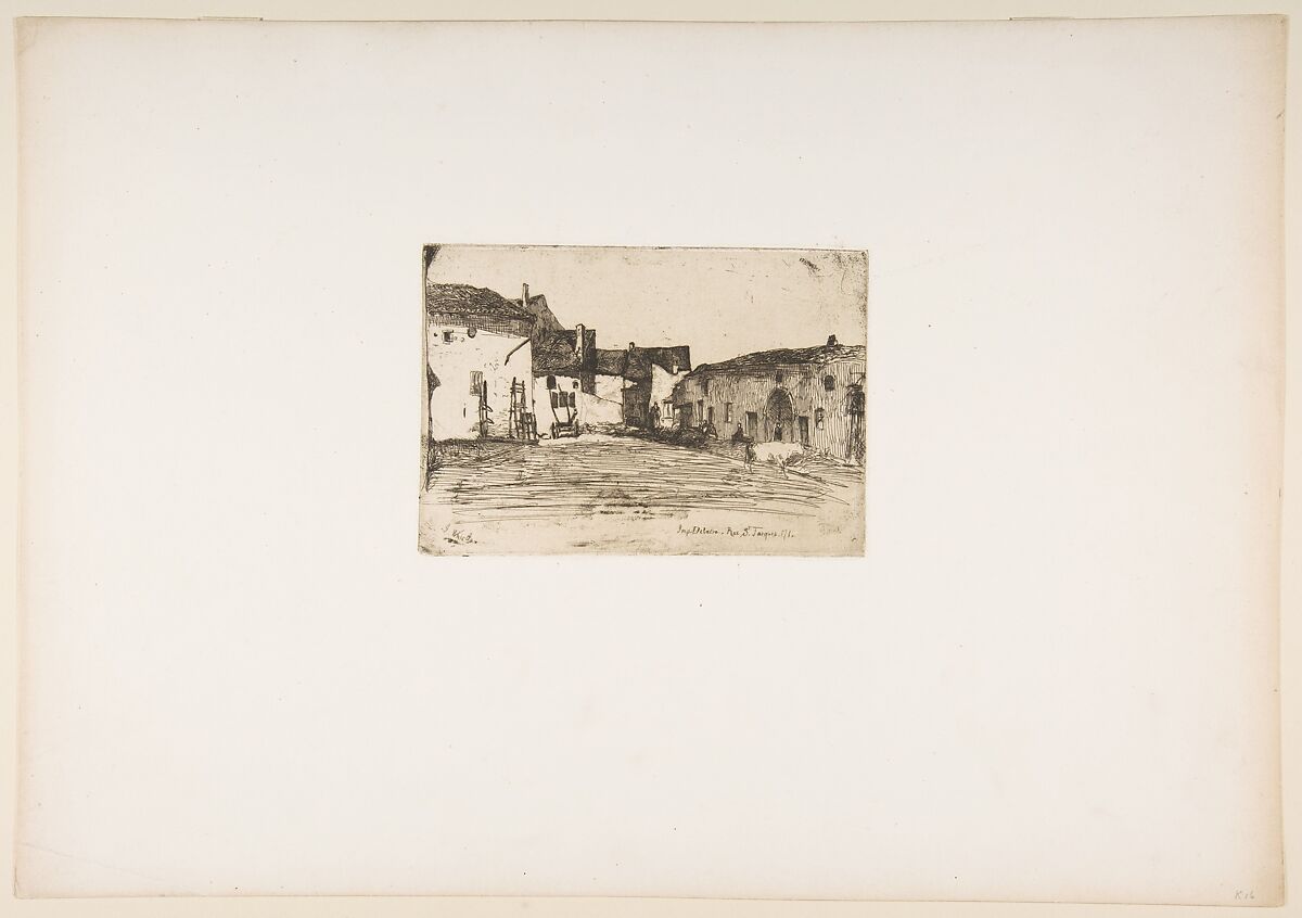 Liverdun, James McNeill Whistler (American, Lowell, Massachusetts 1834–1903 London), Etching, printed in black ink on gray chine on off-white wove paper (chine collé); third state of three (Glasgow)