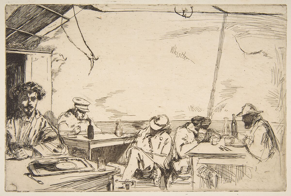 Soupe à trois sous, James McNeill Whistler (American, Lowell, Massachusetts 1834–1903 London), Etching, printed in black ink on medium weight ivory laid paper; only state (Glasgow) 