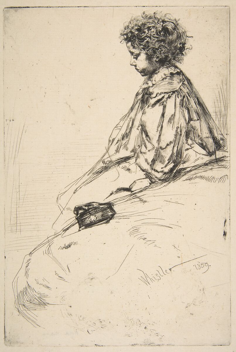 Bibi Lalouette, James McNeill Whistler (American, Lowell, Massachusetts 1834–1903 London), Etching and drypoint, black ink on fine ivory laid Japan; second state of two, with the scratch  (Glasgow) 