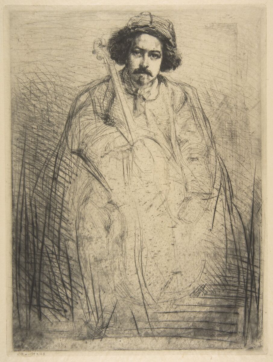 Becquet (J. Becquet, Sculptor), James McNeill Whistler (American, Lowell, Massachusetts 1834–1903 London), Etching and drypoint, printed in black ink on ivory tissue-weight Japan; sixth state of six (Glasgow) 