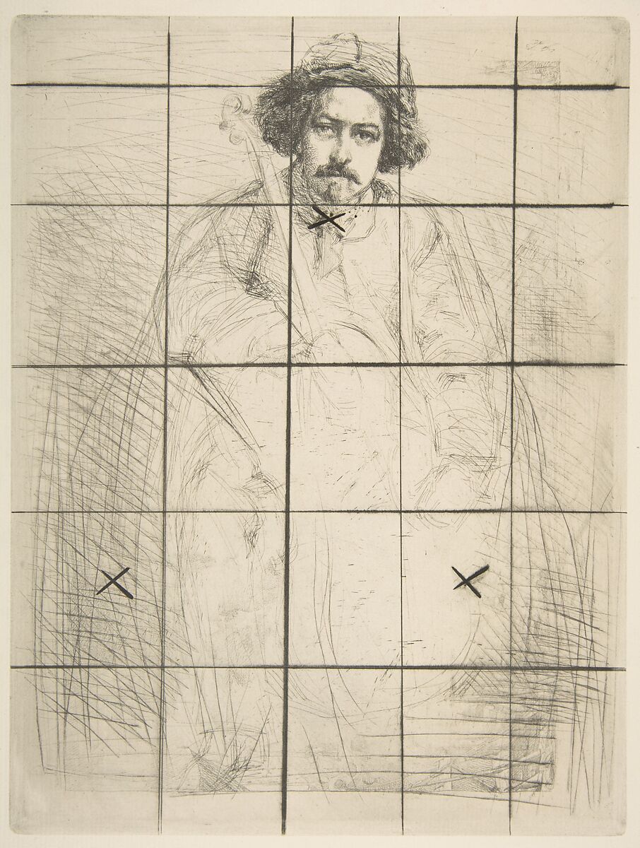 Becquet (J. Becquet, Sculptor), James McNeill Whistler (American, Lowell, Massachusetts 1834–1903 London), Etching, printed in black on medium weight European laid paper; cancelled plate 