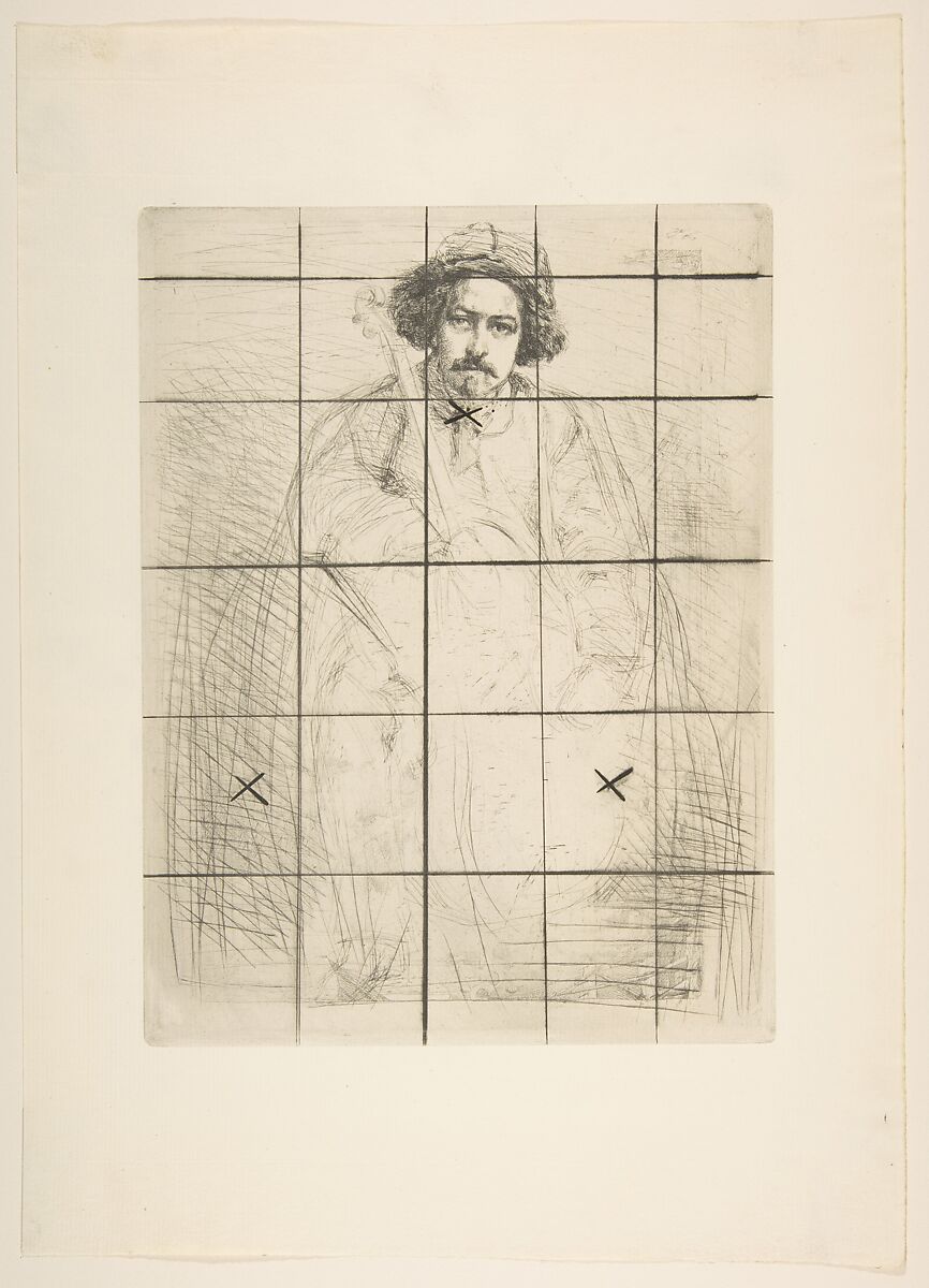 Becquet (J. Becquet, Sculptor), James McNeill Whistler (American, Lowell, Massachusetts 1834–1903 London), Etching, printed in black on medium weight European laid paper; cancelled plate