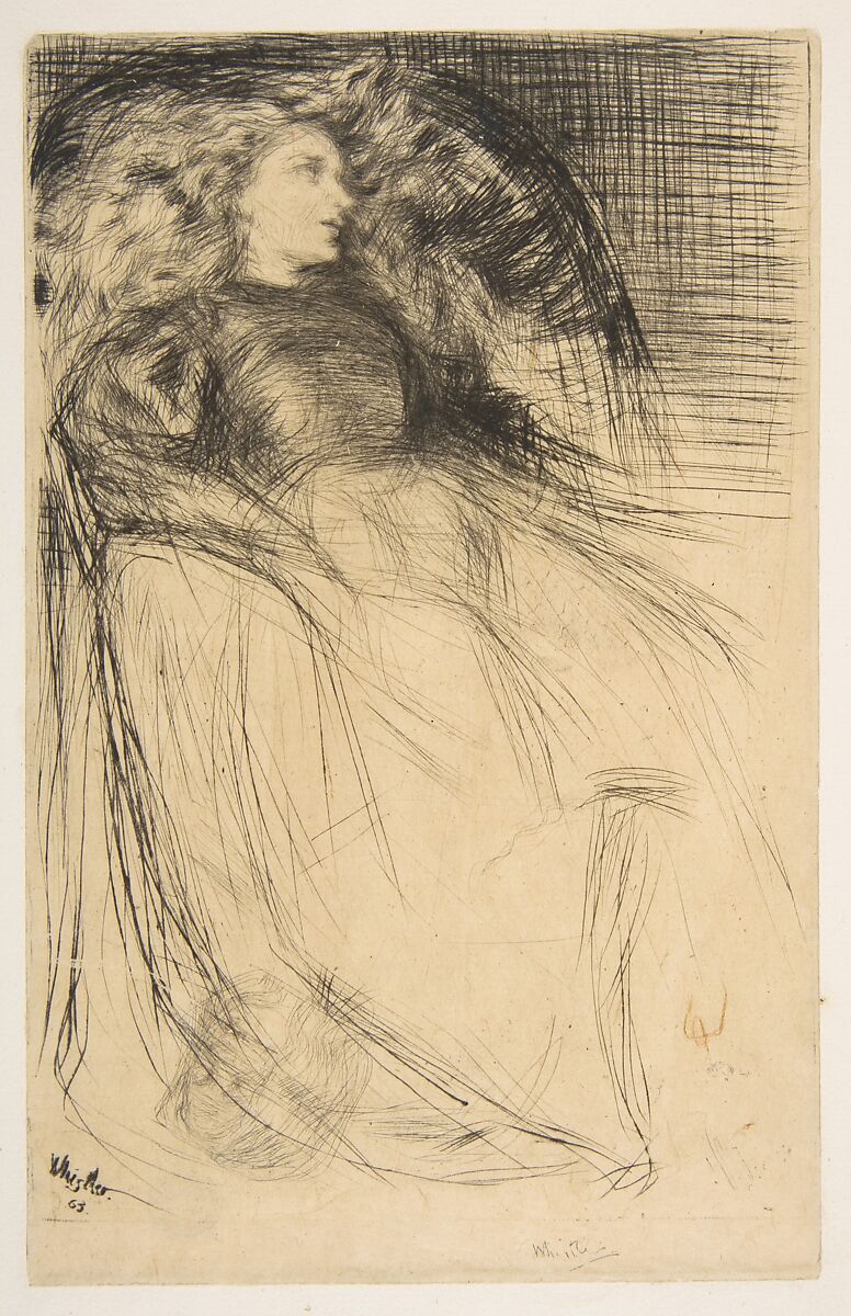 Weary, James McNeill Whistler (American, Lowell, Massachusetts 1834–1903 London), Drypoint, printed in black ink on tan Japan drum-mounted on ivory laid paper; fourth state of six (Glasgow); 