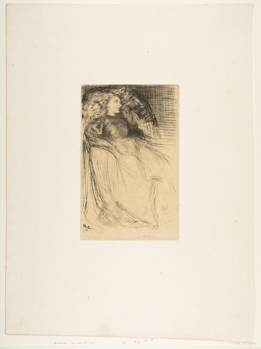 Weary, James McNeill Whistler (American, Lowell, Massachusetts 1834–1903 London), Drypoint, printed in black ink on tan Japan drum-mounted on ivory laid paper; fourth state of six (Glasgow);