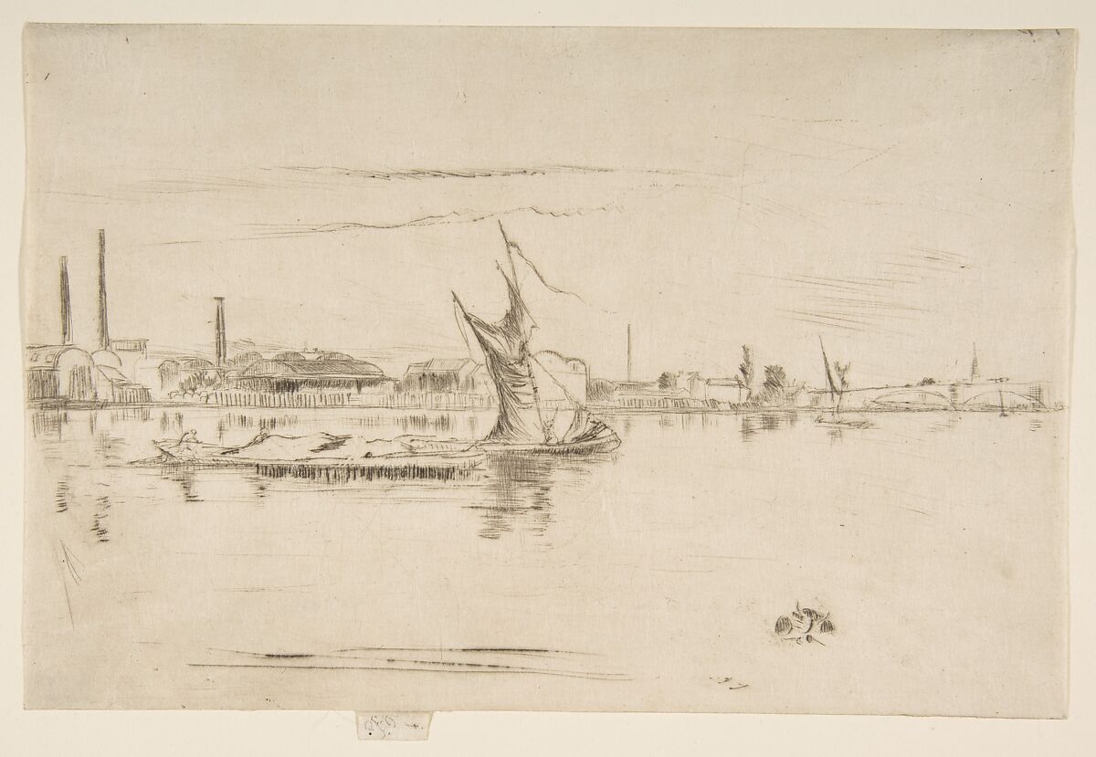 Price's Candle-Works (Price's Candle Factory), James McNeill Whistler (American, Lowell, Massachusetts 1834–1903 London), Drypoint, printed in black ink on dark ivory Japan; ninth state of thirteen (Glasgow) 