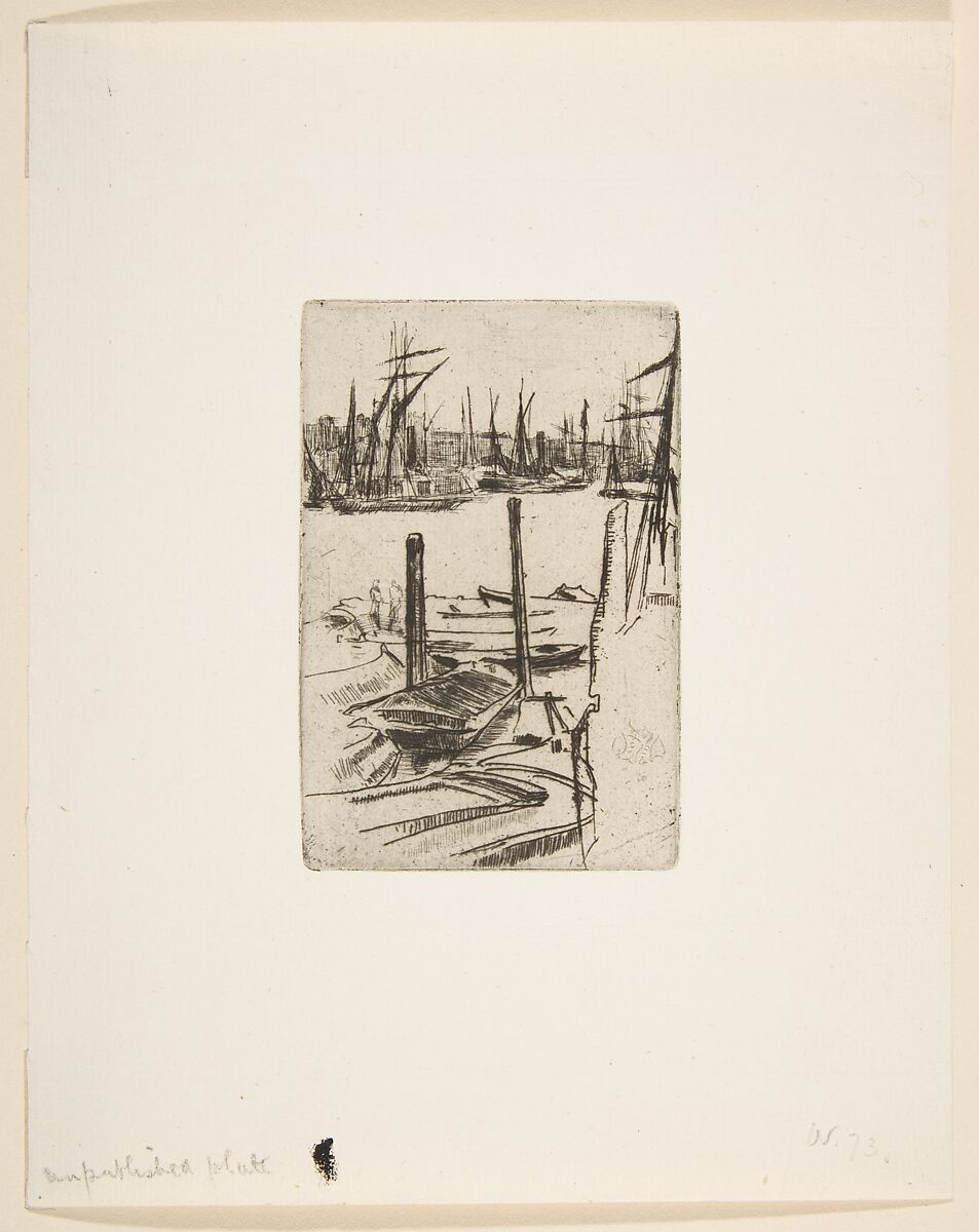 The Tiny Pool, James McNeill Whistler (American, Lowell, Massachusetts 1834–1903 London), Etching and drypoint, printed in black ink on ivory laid paper; third state of three (Glasgow)