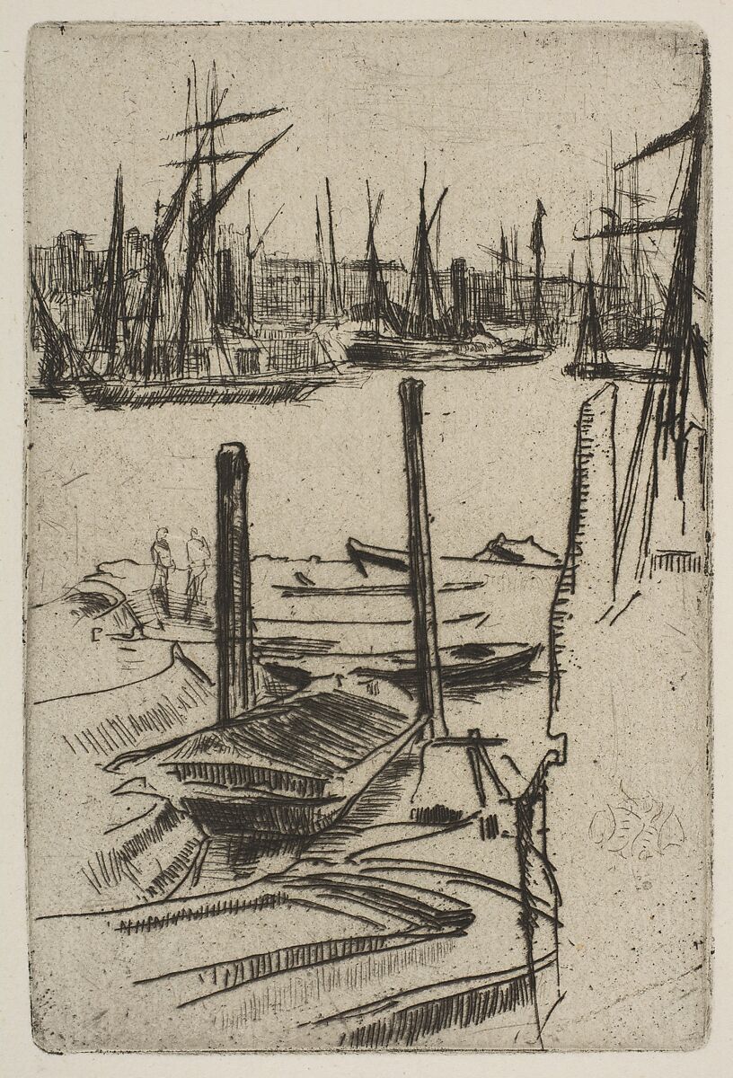 The Tiny Pool, James McNeill Whistler (American, Lowell, Massachusetts 1834–1903 London), Etching and drypoint, printed in black ink on ivory laid paper; third state of three (Glasgow) 