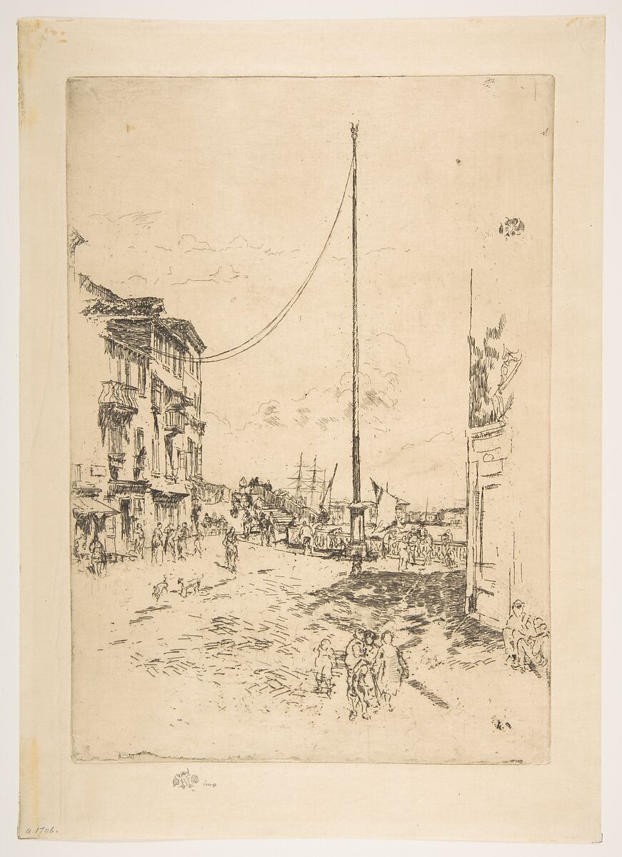 The Little Mast, James McNeill Whistler (American, Lowell, Massachusetts 1834–1903 London), Etching and drypoint, printed in black ink on heavy ivory Japan; second state of eight (Glasgow) 