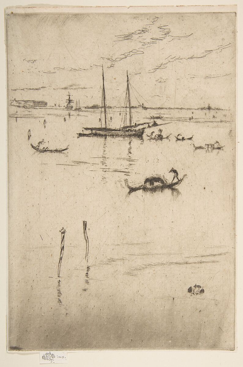 The Little Lagoon, James McNeill Whistler (American, Lowell, Massachusetts 1834–1903 London), Etching and drypoint, printed in black ink on fine antique white laid paper; third state of four (Glasgow) 
