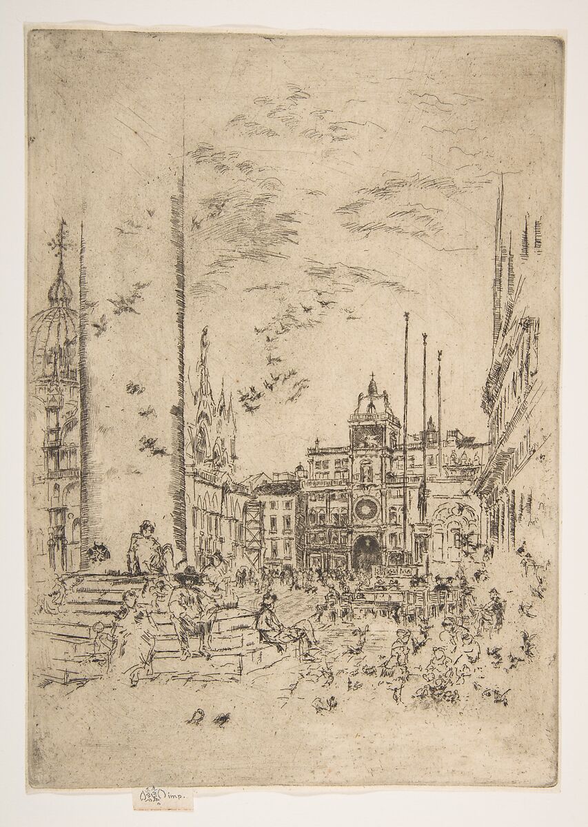 The Piazetta (The Piazzetta), James McNeill Whistler (American, Lowell, Massachusetts 1834–1903 London), Etching and drypoint, printed in black ink on medium weight ivory laid paper; fifth state of nine (Glasgow) 