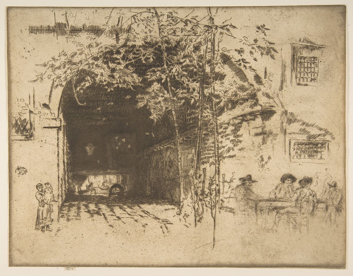 The Traghetto, No. 2, James McNeill Whistler (American, Lowell, Massachusetts 1834–1903 London), Etching and drypoint, printed in dark brown ink on ivory laid paper; eighth state of nine (Glasgow) 