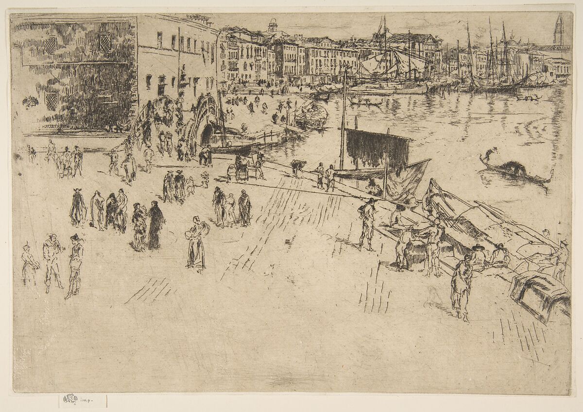 The Riva, No. 1 (The Riva), James McNeill Whistler (American, Lowell, Massachusetts 1834–1903 London), Etching and drypoint, printed in black ink on medium weight ivory laid paper; fourth state of four (Glasgow) 