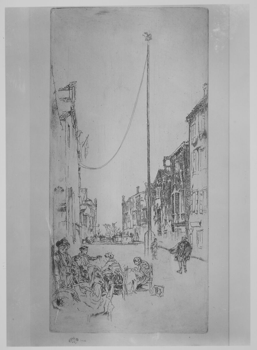 The Mast (The Venetian Mast), James McNeill Whistler (American, Lowell, Massachusetts 1834–1903 London), Etching and drypoint, printed in black ink on heavy laid ivory paper; sixth state of twelve (Glasgow)