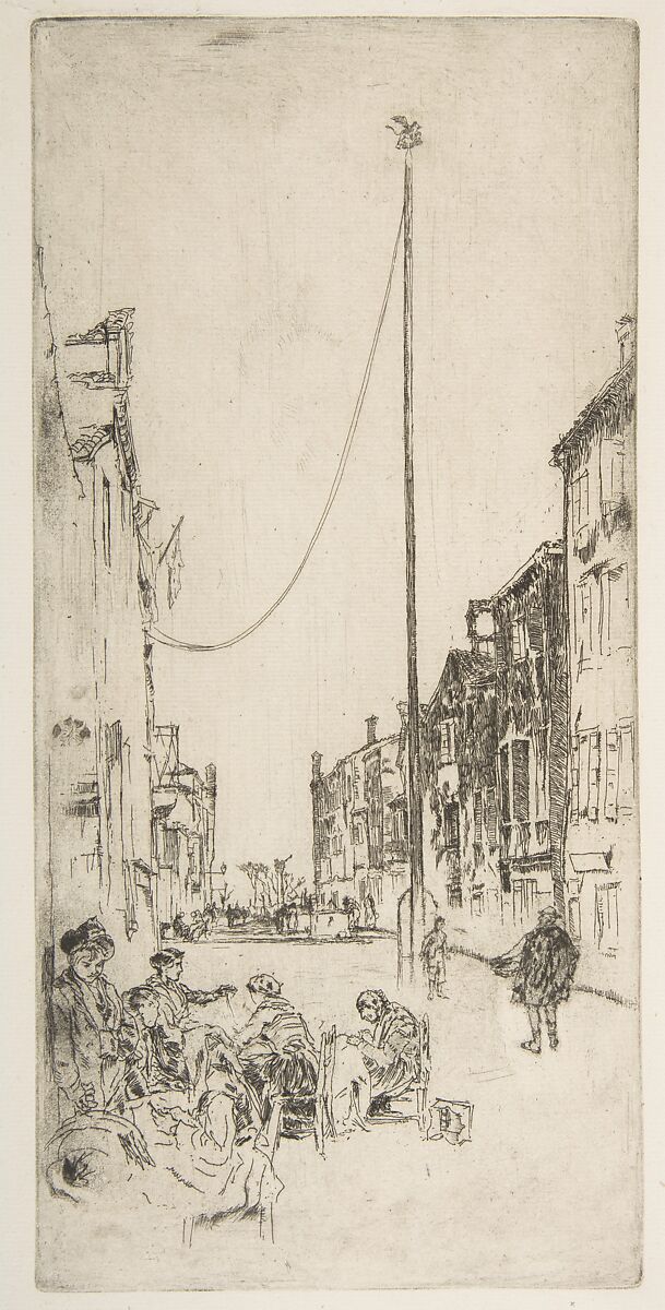 The Mast (The Venetian Mast), James McNeill Whistler (American, Lowell, Massachusetts 1834–1903 London), Etching and drypoint, printed in black ink on heavy laid ivory paper; sixth state of twelve (Glasgow) 