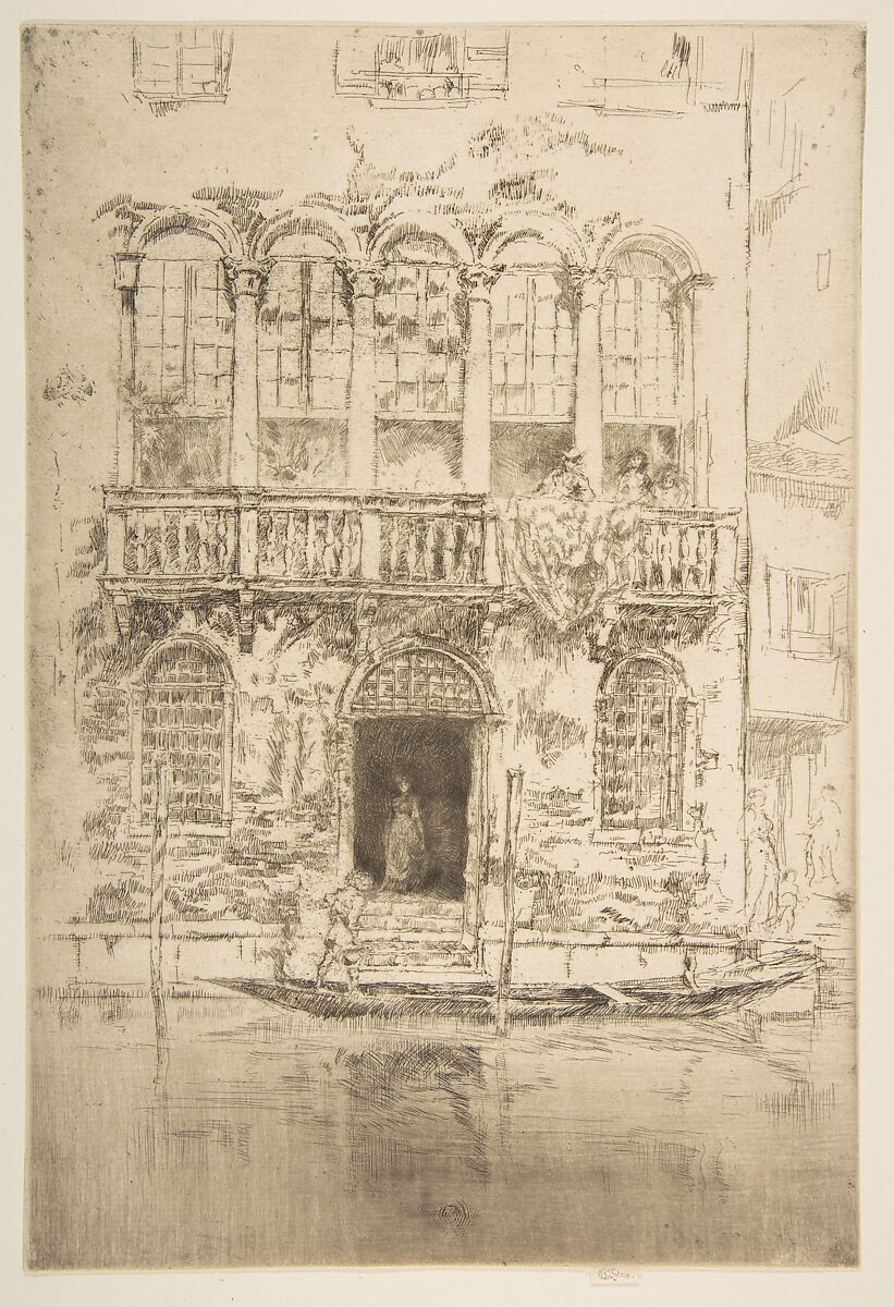 The Balcony, James McNeill Whistler (American, Lowell, Massachusetts 1834–1903 London), Etching and drypoint, printed in brown ink on heavy laid ivory paper; eighteenth state of nineteen (Glasgow) 