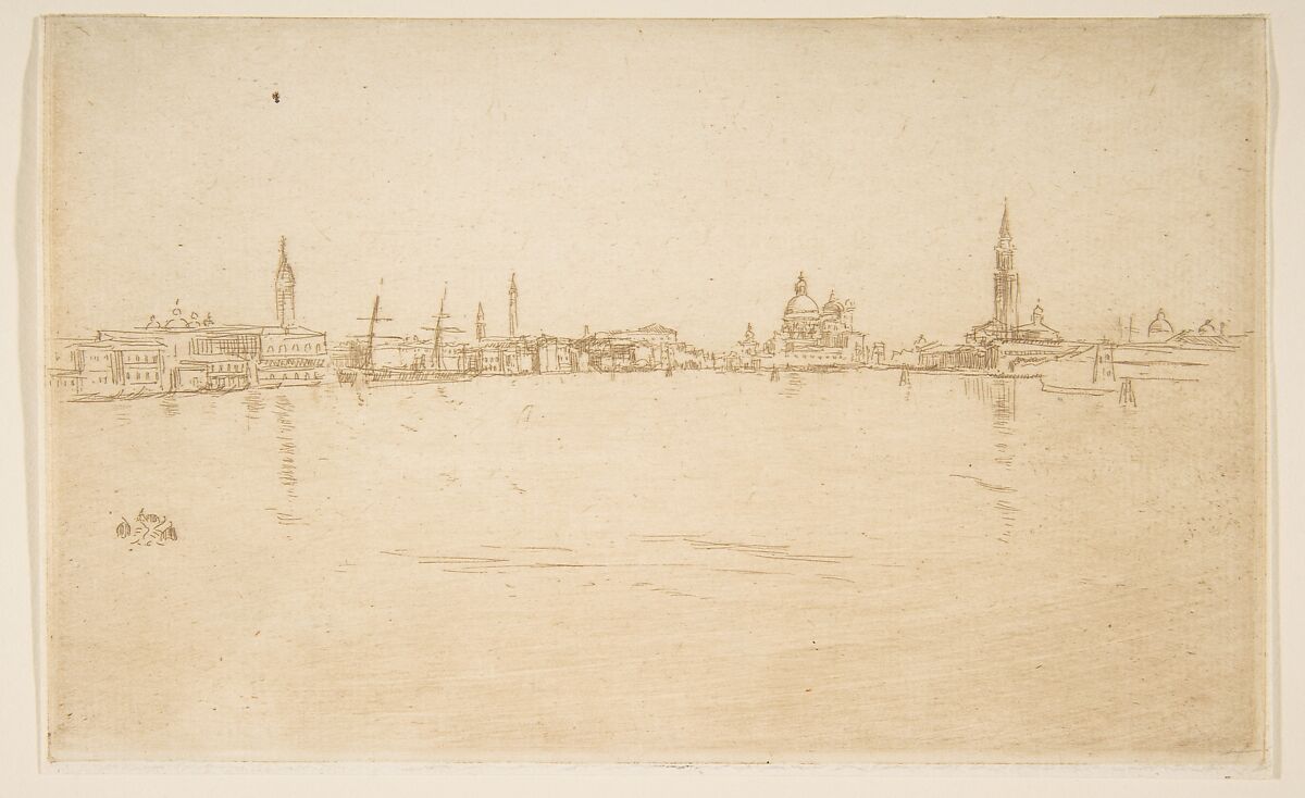 La Salute: Dawn, James McNeill Whistler (American, Lowell, Massachusetts 1834–1903 London), Etching and drypoint, printed in dark brown ink on fine ivory laid paper; fourth state of four (Glasgow) 