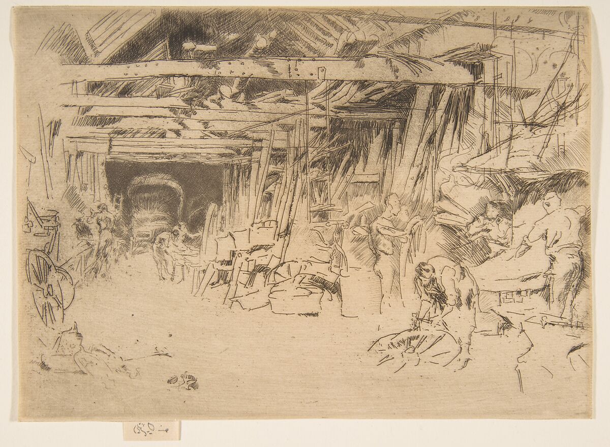 Wheelwright, James McNeill Whistler (American, Lowell, Massachusetts 1834–1903 London), Etching and drypoint, printed in brownish black ink on fine ivory machine-made paper; ninth state of nine (Glasgow) 