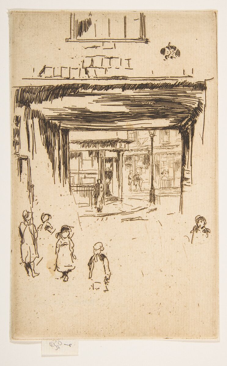 Drury Lane, James McNeill Whistler (American, Lowell, Massachusetts 1834–1903 London), Etching, printed in brownish-black ink on cream laid paper; only state (Glasgow) 