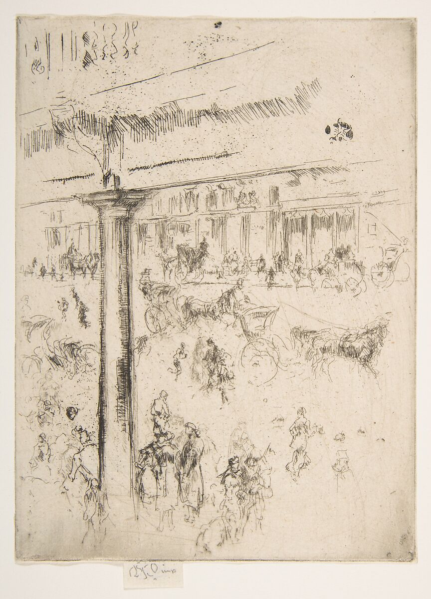 Regent's Quadrant, James McNeill Whistler (American, Lowell, Massachusetts 1834–1903 London), Etching and drypoint, printed in black ink on fine ivory laid paper; first state of seven (Glasgow) 