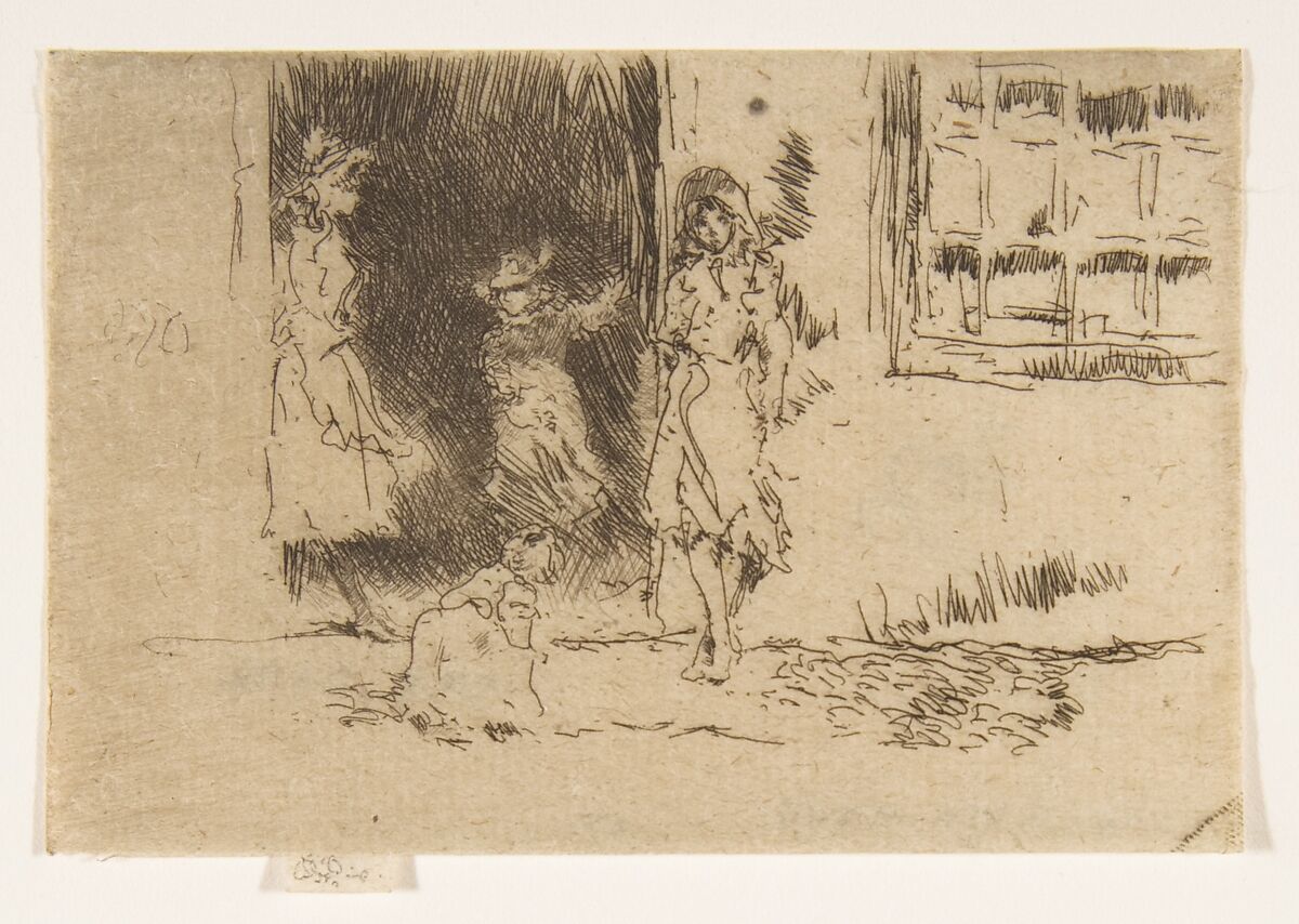 Cottage Door, James McNeill Whistler (American, Lowell, Massachusetts 1834–1903 London), Etching and drypoint, printed in dark brown ink on ivory laid paper; second state of two (Glasgow) 